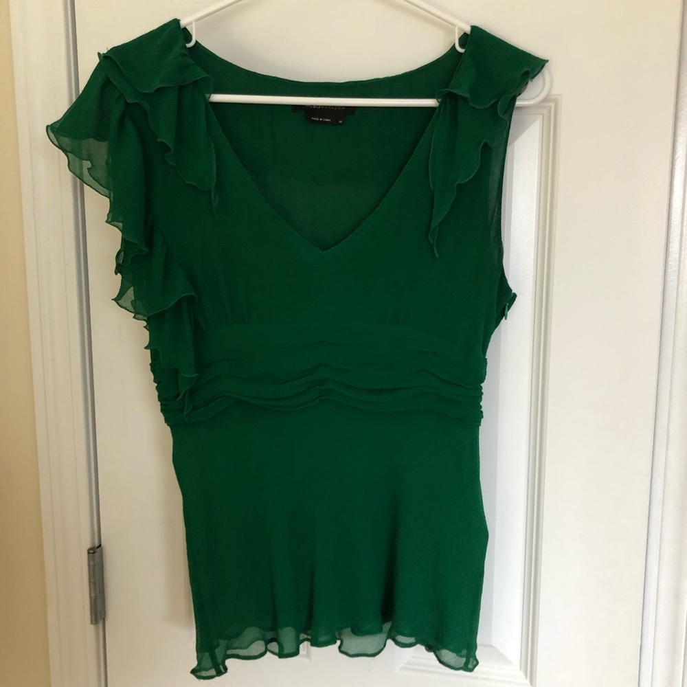 BCBG Maxazria  blouse with shoulder detail